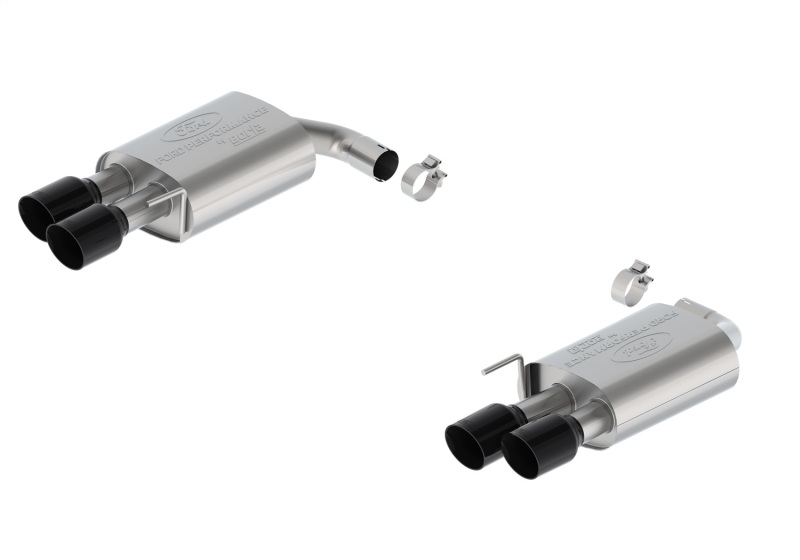 Ford Mustang Performance Exhaust - Rear - Ford Racing - Axle-Back with GT Valance & Black Tips - Black - 2024+ Ford Mustang Performance Exhaust - Rear - Ford Racing - Axle-Back with GT Valance & Black Tips - Black - 2024+